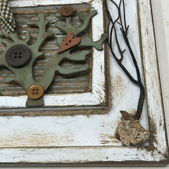 Handmade Distressed Wood Tree Rustic Farmhouse Decor in Frame - Picture 7 of 10